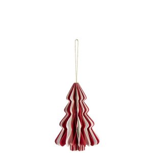 HANGER TREE FOLDABLE PAPER WHITE/CHRISTMAS RED LARGE