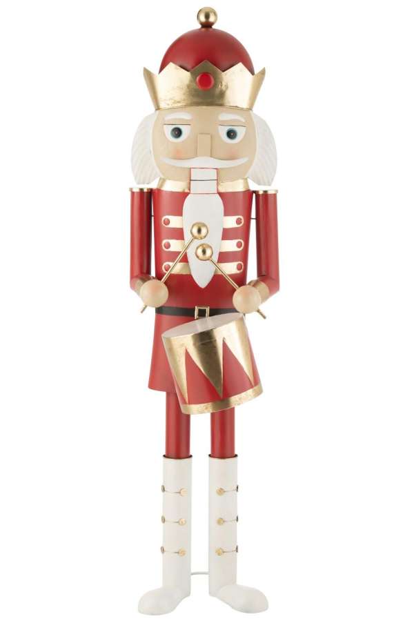 NUTCRACKER DRUM IRON RED/GOLD LARGE