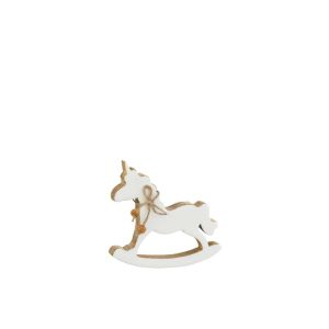 ROCKING UNICORN WOOD WHITE
