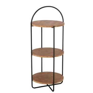 SHELF MIA MDF/IRON NATURAL BLACK