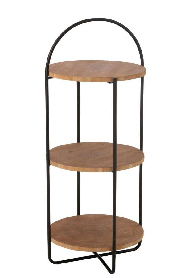 SHELF MIA MDF/IRON NATURAL BLACK