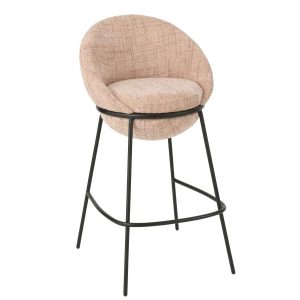 BAR STOOL IRON LIGHT PINK/BLACK