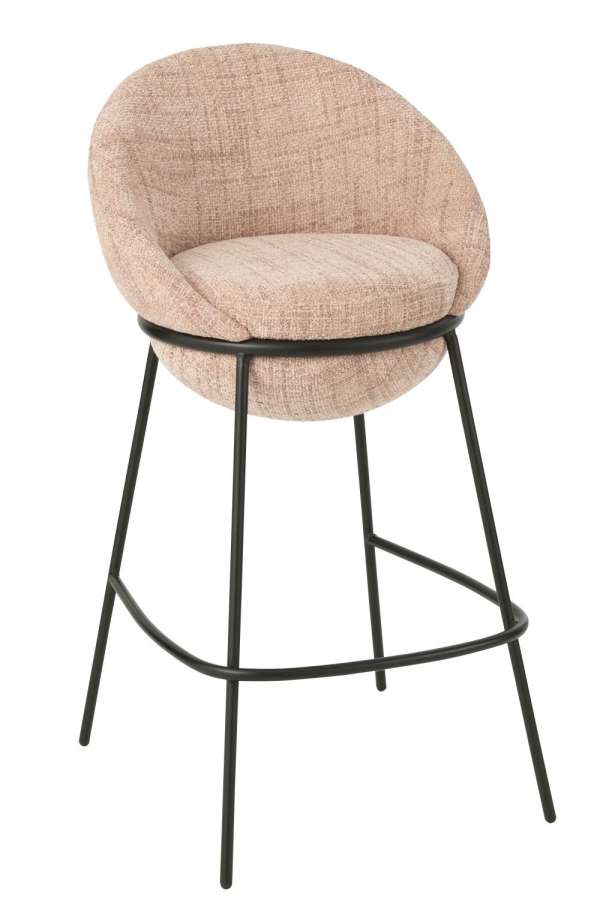BAR STOOL IRON LIGHT PINK/BLACK