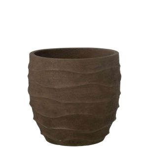 FLOWERPOT WAVES + OUTDOOR SAND DARK BROWN LARGE