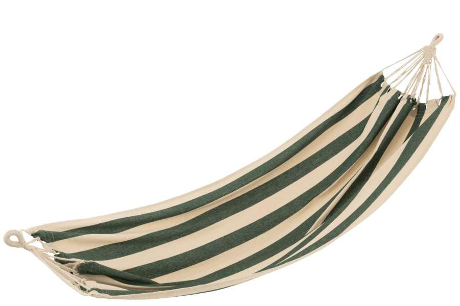 HAMMOCK LARGE STRIPES COTTON/POLYESTER DARK GREEN/ECRU