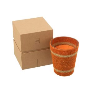SCENTED CANDLE BASKET WAX ORANGE LARGE-75HOURS