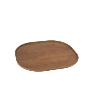DECORATIVE TRAY  RUBBER WOOD DARK BROWN LARGE