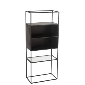 SHELF RECTANGLE METAL/GLASS BLACK