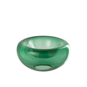 DECORATIVE BOWL CAROL GLASS EMERALD GREEN SMALL