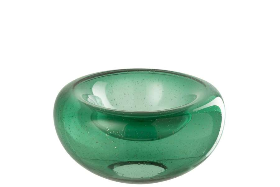 DECORATIVE BOWL CAROL GLASS EMERALD GREEN SMALL