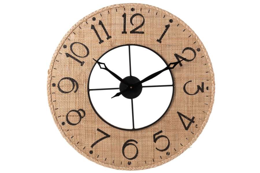 CLOCK SODI MDF NATURAL/BLACK