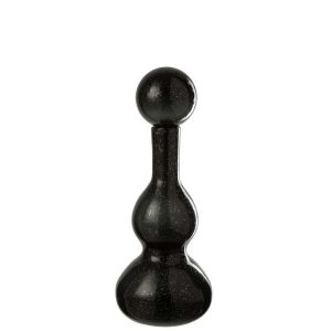 BOTTLE + STOP CAROL GLASS BLACK SMALL