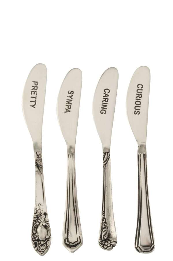 BOX OF 4 SPREADER BRASS SILVER COLORED