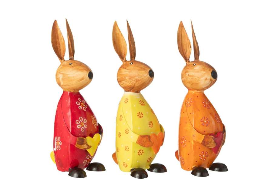 RABBIT HOLDING HEART IRON MIX LARGE ASSORTMENT OF 3