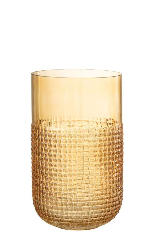 VASE PATTERN GLASS ORANGE MEDIUM