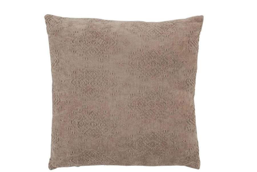 CUSHION SQUARE FAYOLA COTTON BROWN