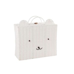 BASKET SUITCASE SYNTHETIC WHITE LARGE