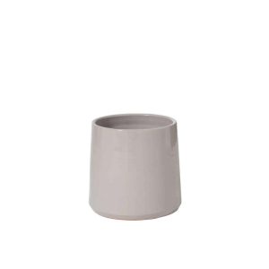 FLOWER POT ROUND CERAMIC GREY MEDIUM