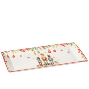PLATE RECTANGLE NUTCRACKER GIFTBOX CERAMICES WHITE