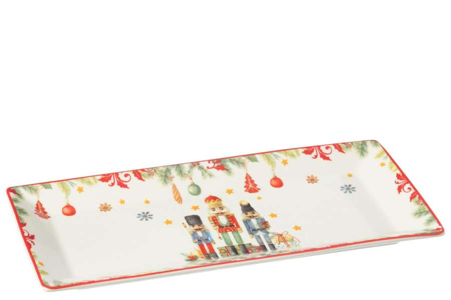 PLATE RECTANGLE NUTCRACKER GIFTBOX CERAMICES WHITE