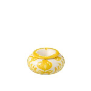 ASHTRAY GRANADA CERAMIC WHITE/YELLOW LARGE