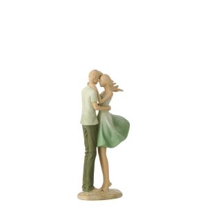 COUPLE MAN  +  WOMAN POLYRESIN GREEN/ECRU