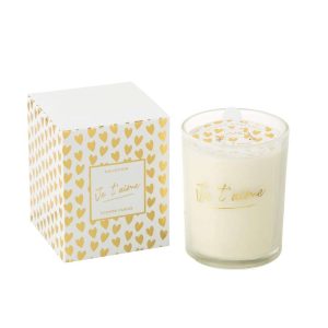 SCENTED CANDLE JE T'AIME WAX GOLD COLORED LARGE