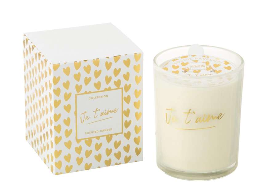SCENTED CANDLE JE T'AIME WAX GOLD COLORED LARGE