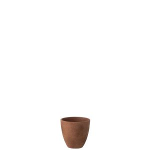 FLOWERPOT ROUND POTTERY RUST BROWN SMALL