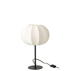 TABLE LAMP LANTERN METAL/TEXTILE WHITE SMALL