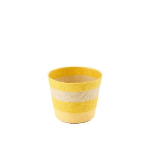 FLOWERPOT STRIPED PAPER YELLOW/NATURAL SMALL