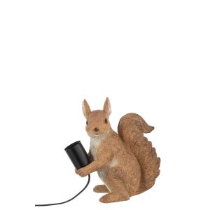 TABLE LAMP SQUIRREL POLYRESIN CARAMEL