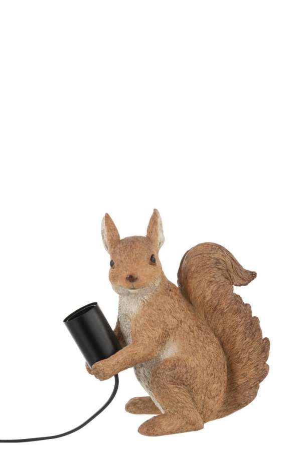 TABLE LAMP SQUIRREL POLYRESIN CARAMEL