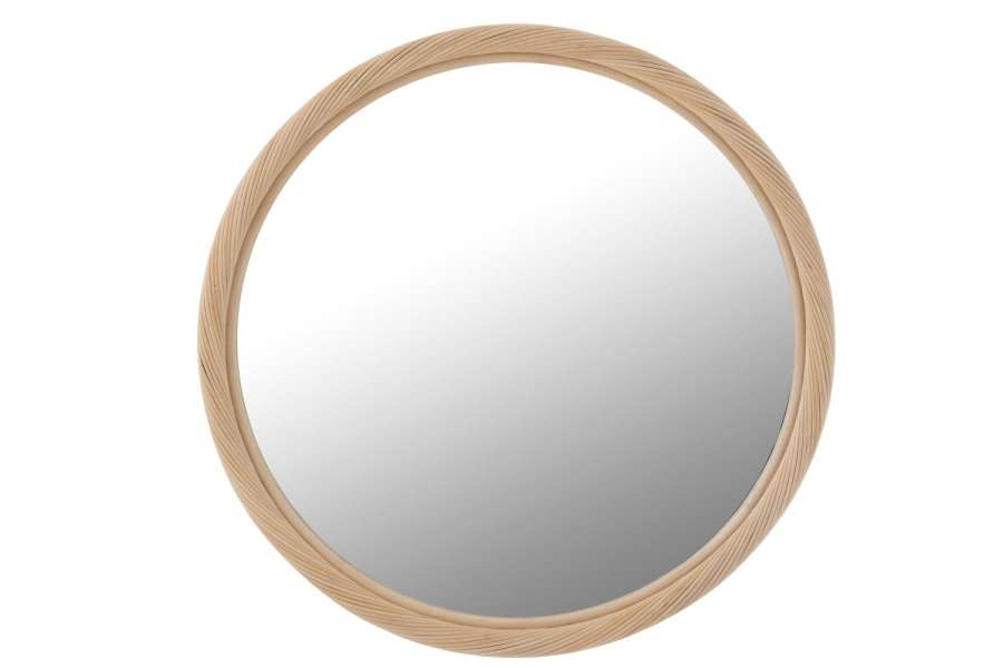 WALL MIRROR ROUND RATTAN/GLASS NATURAL LARGE