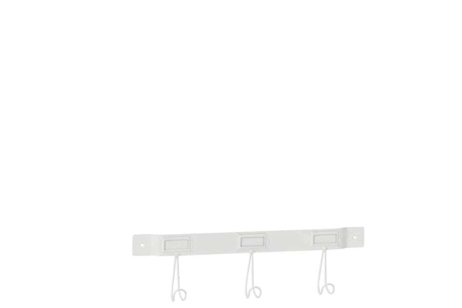 COAT RACK 3 HOOKS METAL WHITE SMALL