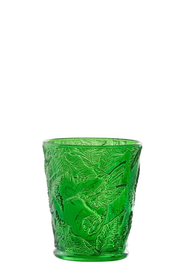 DRINKING GLASS BIRDS GLASS GREEN