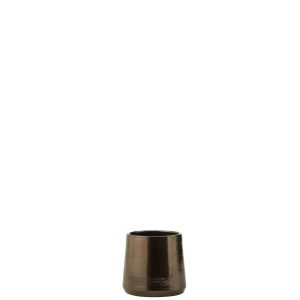 FLOWERPOT ROUND TERRA SHINY BRONZE SMALL