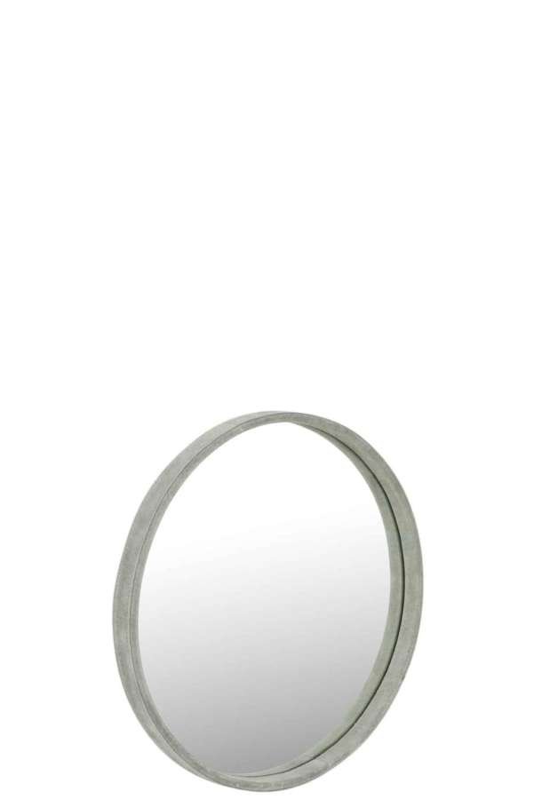 MIRROR ROUND LEATHER GREEN SMALL