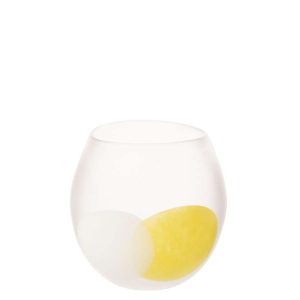 HURRICANE BALL GLASS WHITE/YELLOW LARGE
