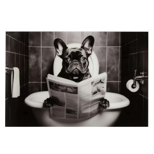 WALL DECORATION BULLDOG GLASS MULTICOLORED