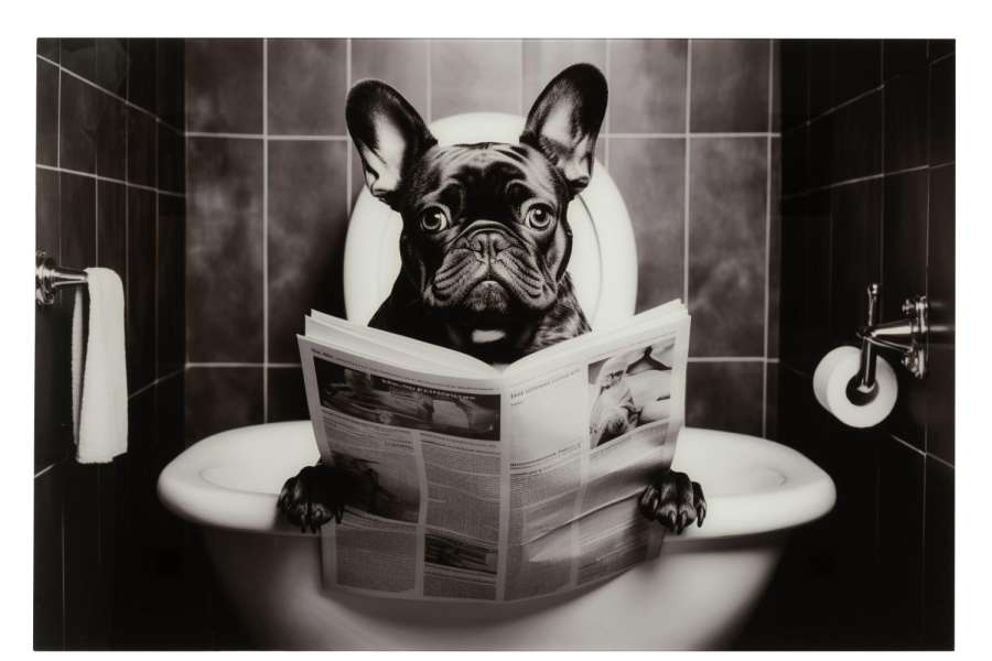 WALL DECORATION BULLDOG GLASS MULTICOLORED