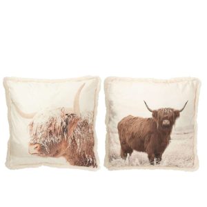 CUSHION YAK POLYESTER OFF-WHITE/BROWN LARGE ASSORTMENT OF 2