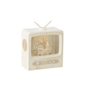 WATER GLOBE TELEVISION PLASTIC WHITE