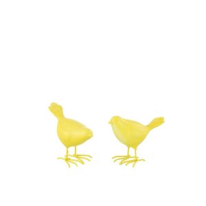 BIRD POLYRESIN YELLOW SMALL ASSORTMENT OF 2