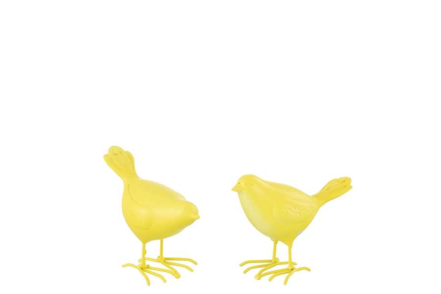 BIRD POLYRESIN YELLOW SMALL ASSORTMENT OF 2