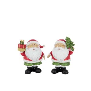 SANTA CLAUS TREE+GIFT POLYRESIN MULTICOLORED LARGE ASSORTMENT OF 2