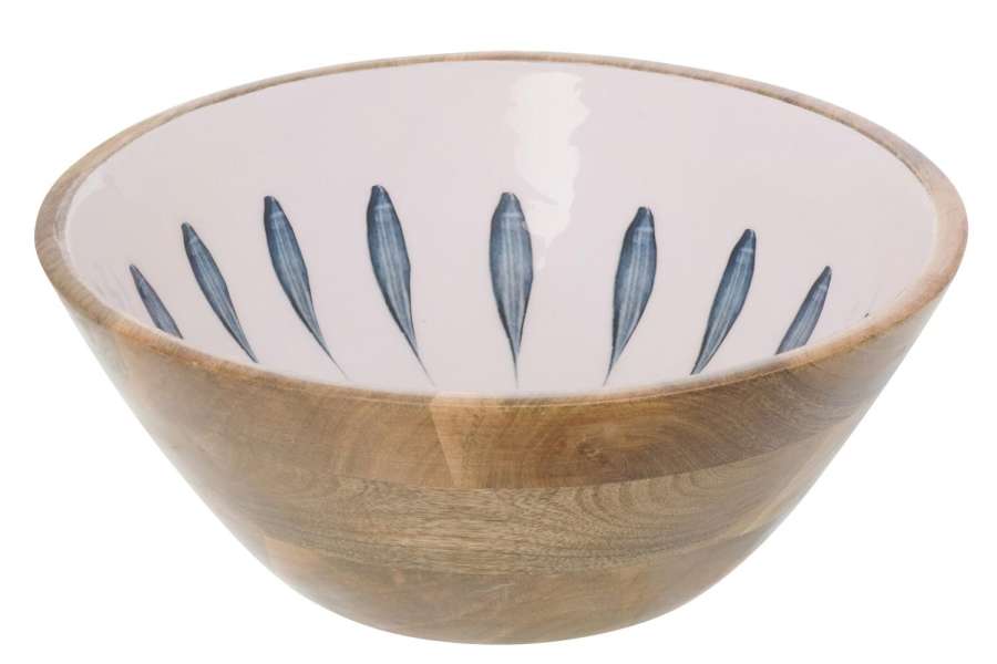 BOWL MANGO WOOD DARK BLUE/WHITE LARGE