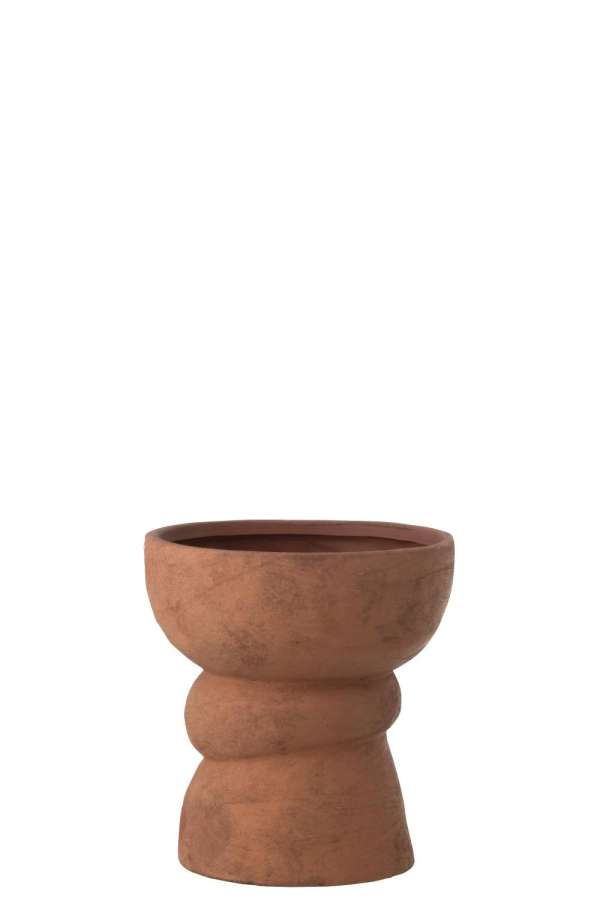 FLOWERPOT NANA POTTERY RUST BROWN LARGE