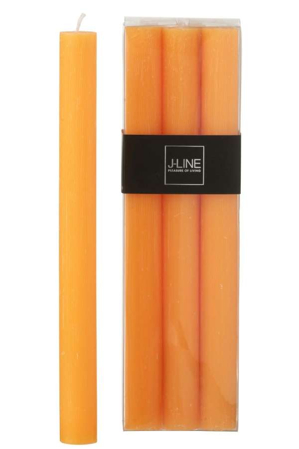 BOX OF 6 TABLE CANDLE LIGHT ORANGE 9H