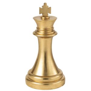 CHESS PIECE KING POLYRESIN GOLD COLORED